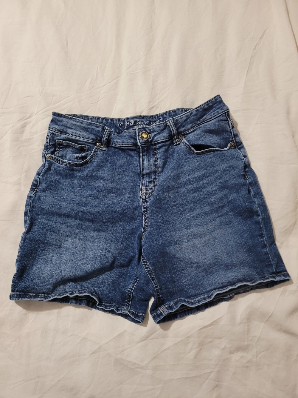 Maurices Medium Blue Denim Jean Mid Rise Shorts